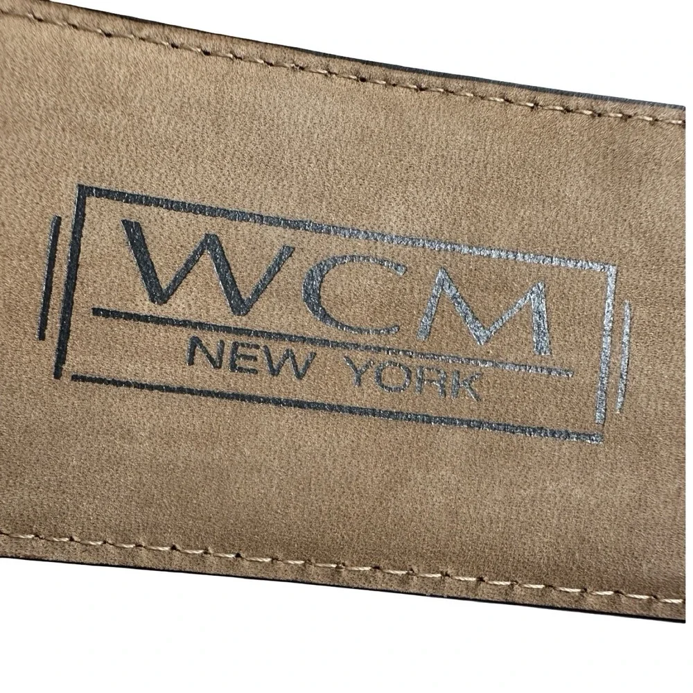 WCM New York Womens Brown Genuine Alligator Wide 2 Inch Belt Size Small USA Made